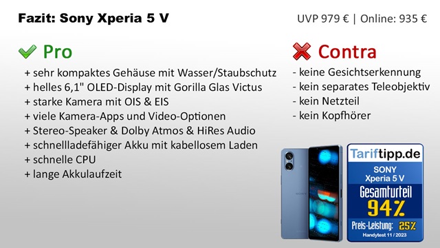 Fazit zum Sony Xperia 5 V